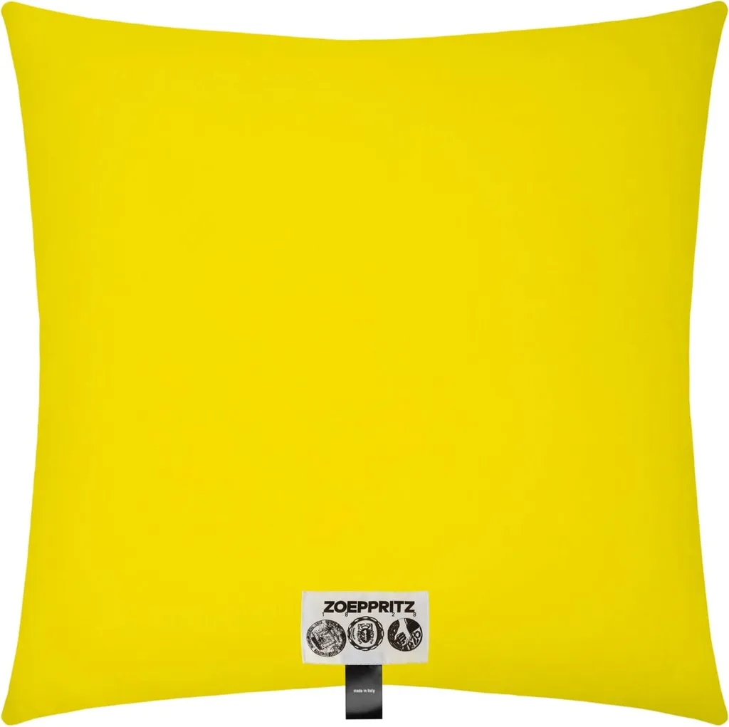 Housse de coussin en viscose et polyester jaune 50x50 Soft-Fleece 150
