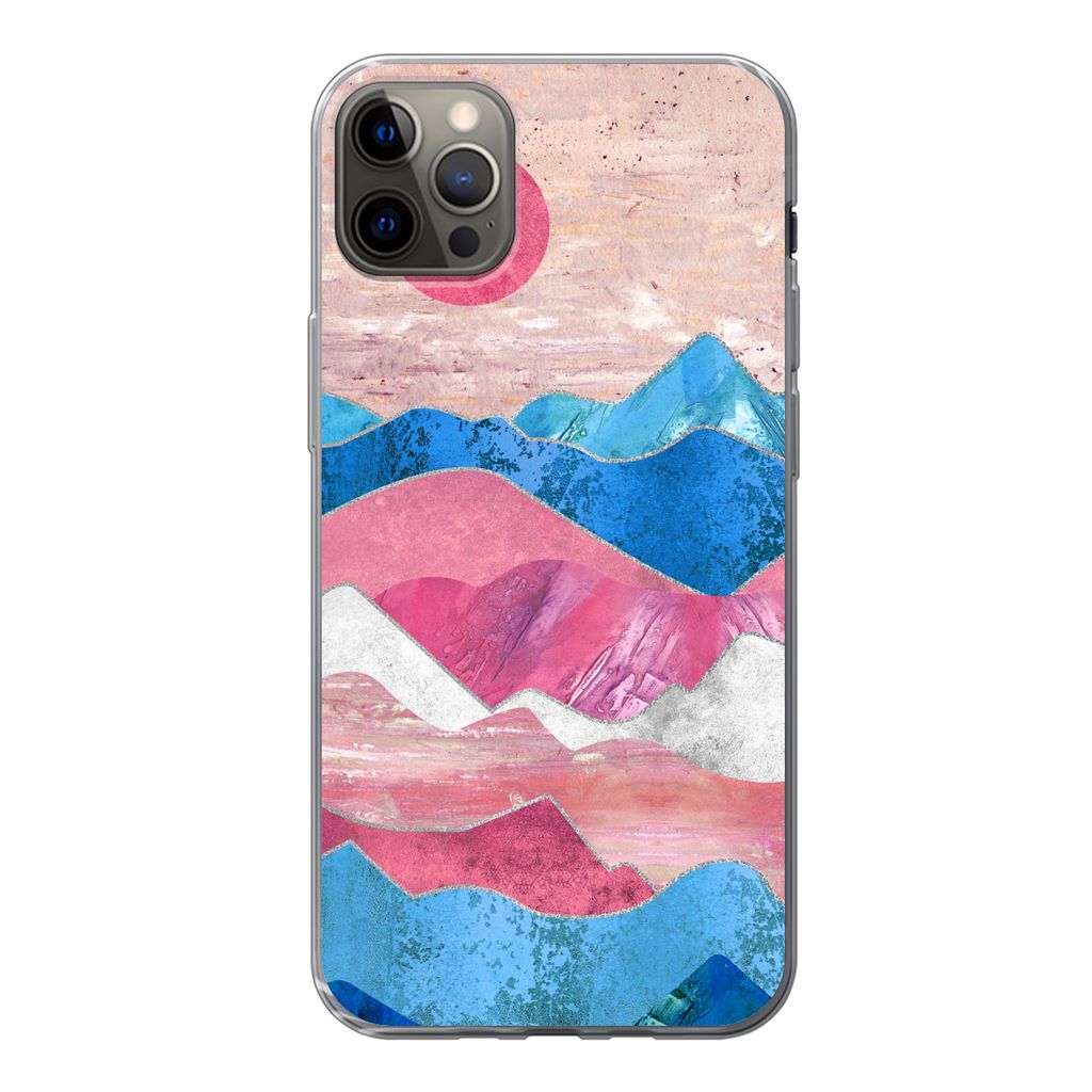 MuchoWow Handyhülle Schutzhülle Hülle für iPhone 12 Pro Max Stolz - Transgender - Marmor Silikon Softcase Handy Hülle - Hartschale