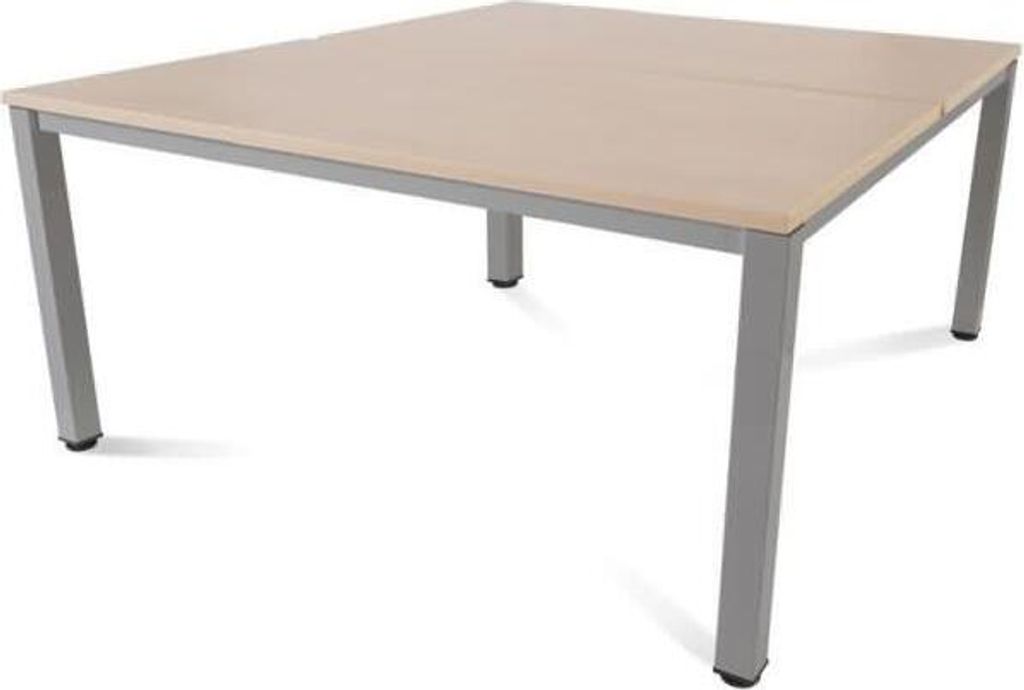Mehrfacharbeitstisch Executive BxTxH 160x163x73cm Gestell grau Platte Melamin buche.