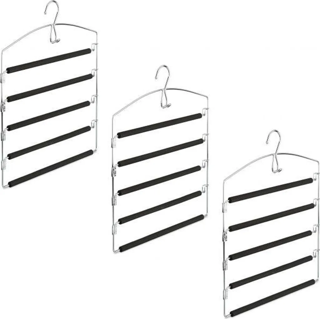 Organisateur de dressing : Cintre à pantalons gainé lot de 1 ou 3