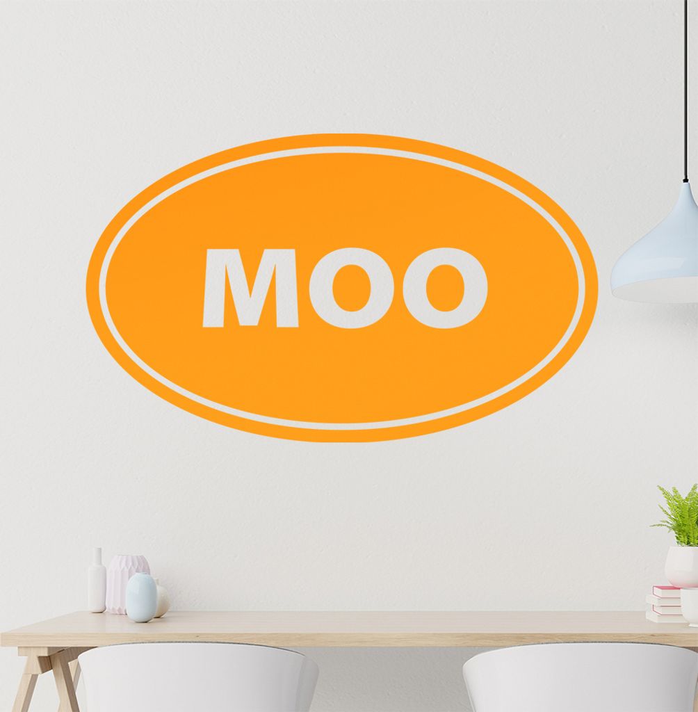MOO Wandtattoo in 6 Größen - Wandaufkleber Wall Sticker - Dekoration, Küche, Wohnzimmer, Schlafzimmer, Badezimmer