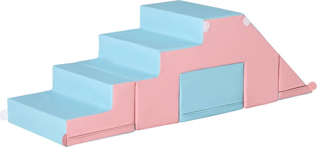 HOMCOM Softbausteine 2er-Set Schaumstoff Bausteine Riesenbausteine Bauklötze Bauspielzeug Schaumstoffblöcke für 1-3 Jahre alt Kinder Kunstleder EPE