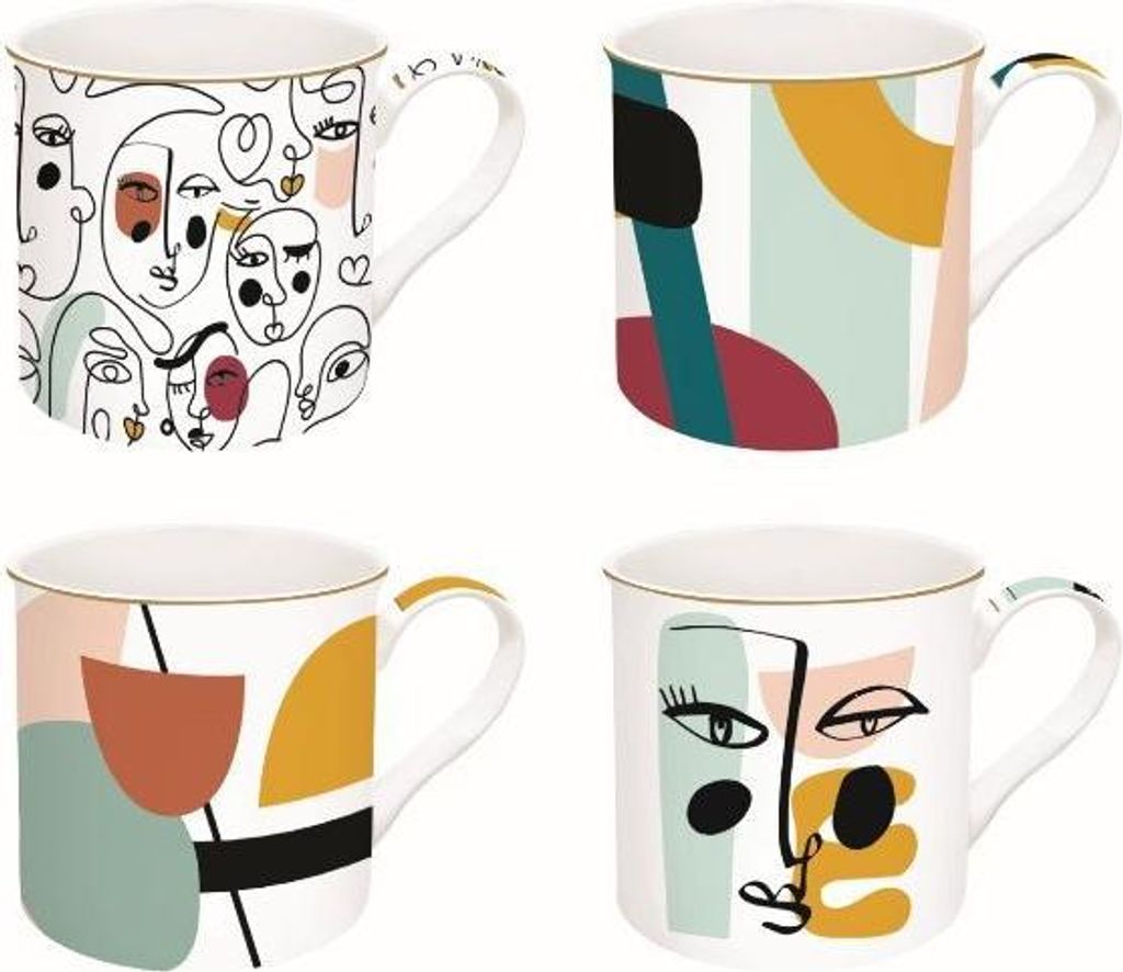 Coffret 4 Mugs Coffee Mania Lot De 4 Mugs Design Moderniste Image du produit 