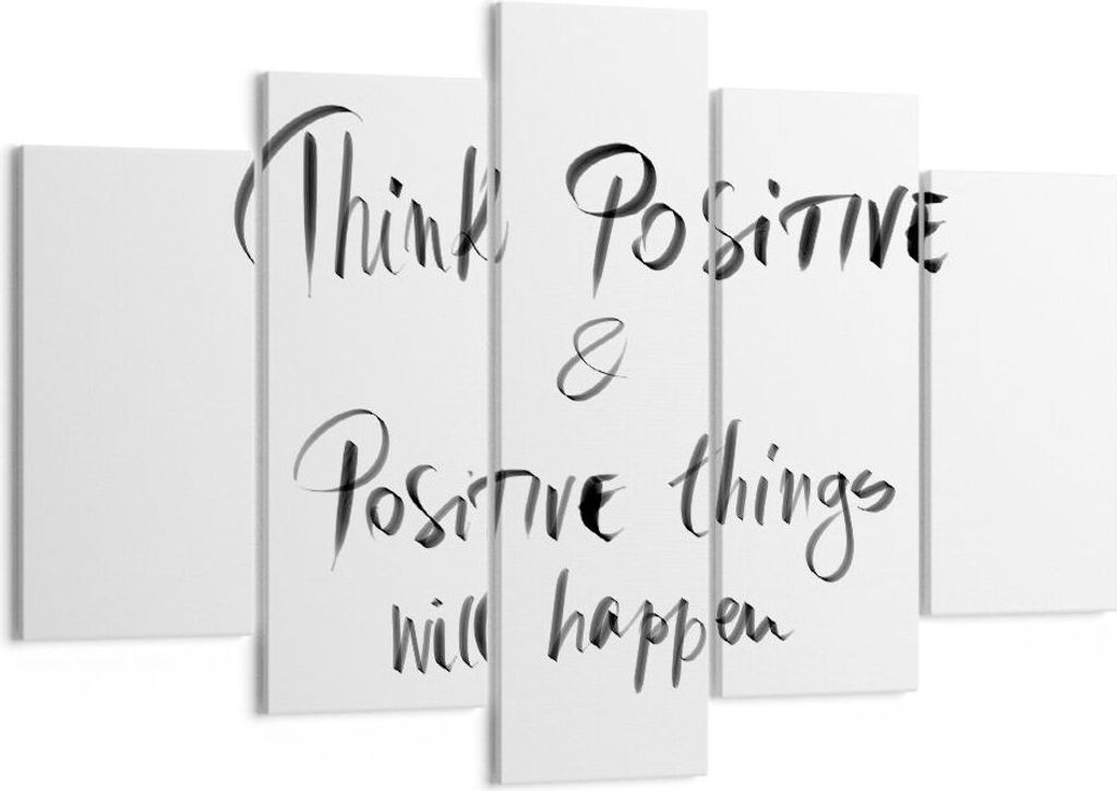Bild auf Leinwand - Leinwandbild - 5 Teile - Motto Gedanke positiv - 150x100cm - Wand Bild - Wanddeko - Wandbilder - Leinwanddruck - Bilder - Wandd...