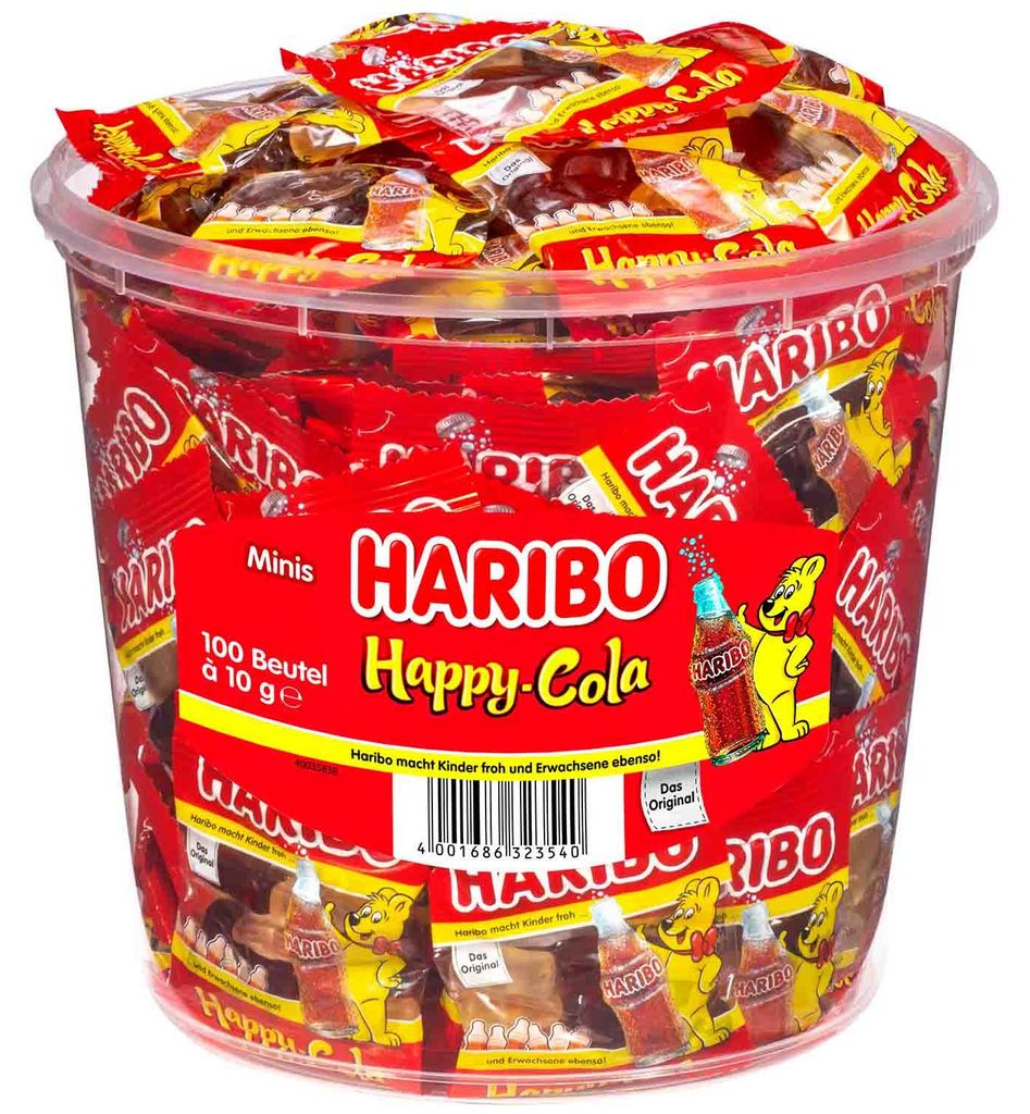 Haribo Happy-Cola, Gummibärchen, 980 g, Cola, Mehrfarbig, Produktbild 