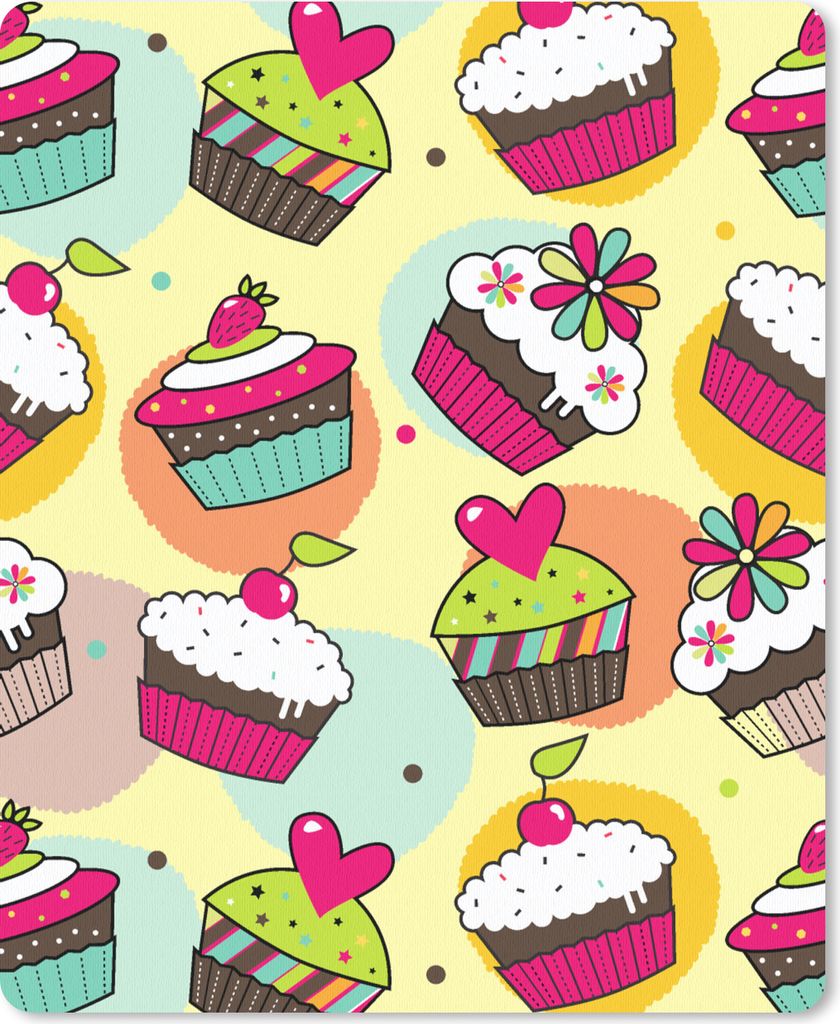 MuchoWow Mauspad Mousepad Mädchen - Cupcake - Schnittmuster - Mädchen - Kinder - Baby 19x23 cm - Mousepads - Maus Mat - Pad - Mausunterlage - M...