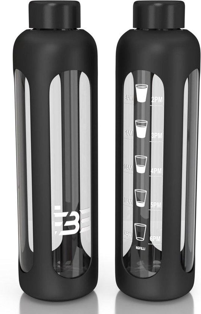 Gläsernes Wasserflasche mit Verschluss - 1 Liter - Nachhaltig und Stilvoll