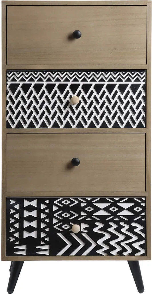 Comodino Scandinavo Rebecca Mobili Marrone 2 Cassetti per Camera da Letto