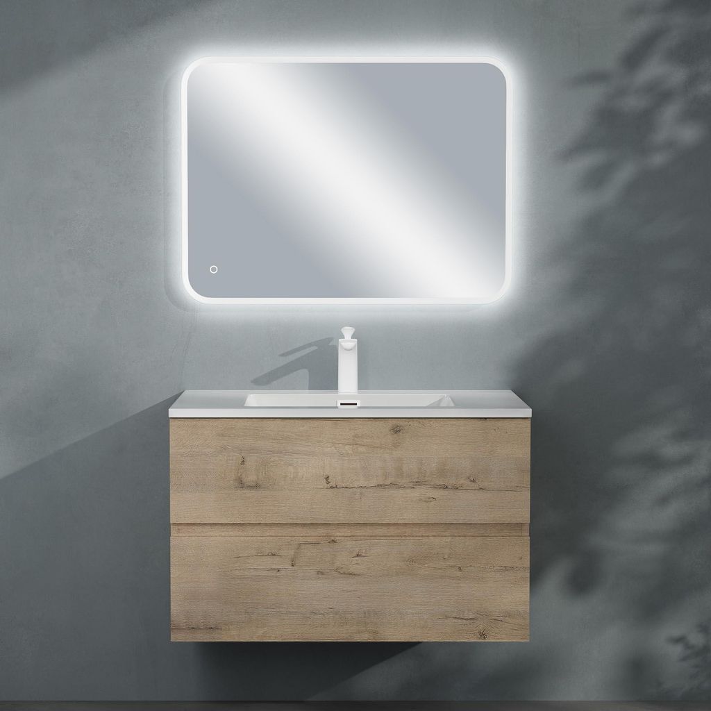 doporro Meuble de Salle de Bain Suspendu 80x48x50cm Image du produit 