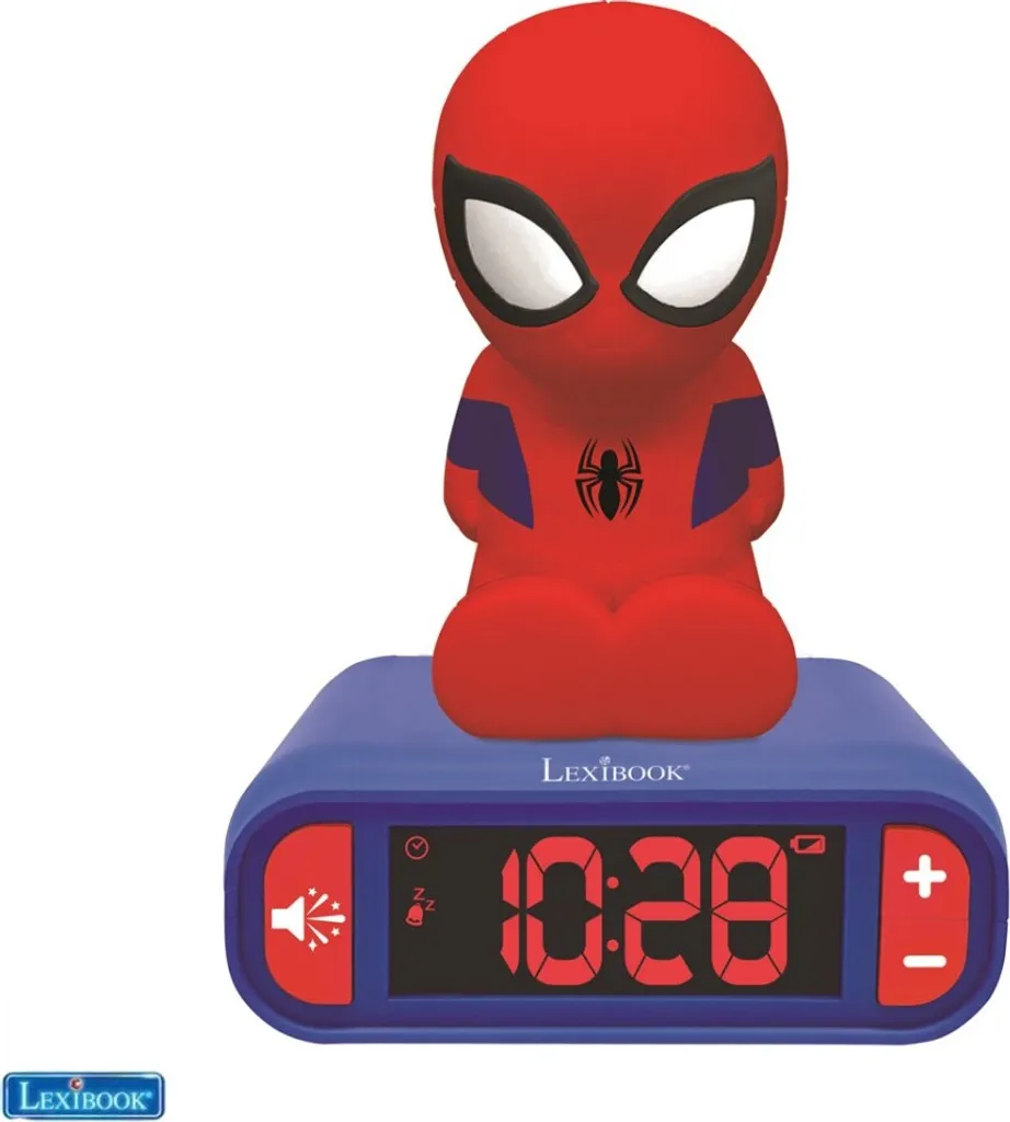 Réveil Spiderman Veilleuse avec Sons Effets Lumineux et Design Marvel
