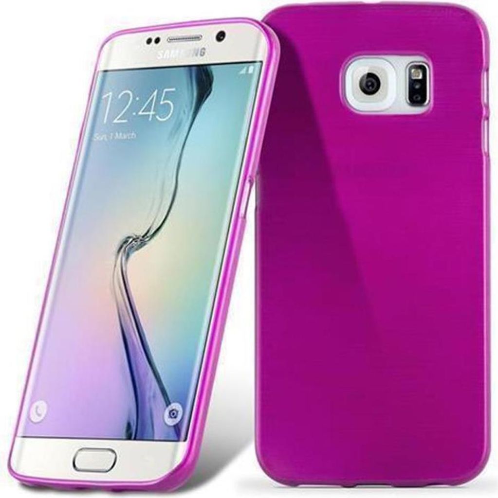 Cadorabo Hülle für Samsung Galaxy S6 EDGE Schutz Hülle in Rosa Schutzhülle TPU Silikon Etui Case Cover
