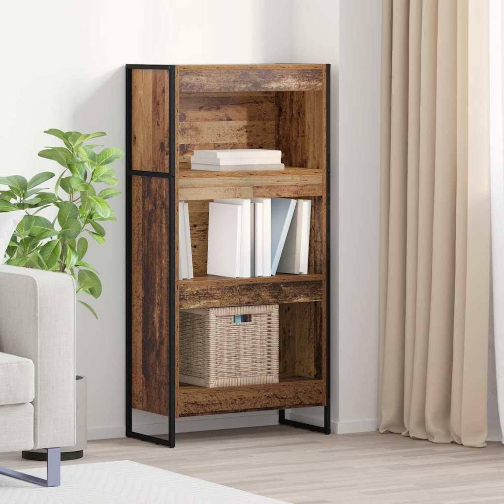 "Schlussverkauf" Bücherregal rechteckig - 1 pc - Büroregal mit Stauraum - Altholz 80x30x155 cm Holzwerkstoff C12428
