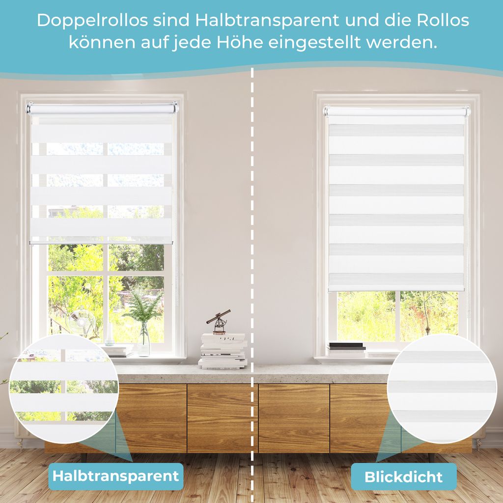 Spannende Doppelrollo Klemmfix Daenisches Bettenlager Ebenbild