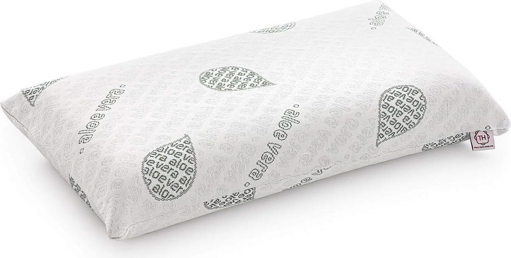 Textil-home KopfKissen 75cm - Kern aus 100% natürlichem Visco pur. Kissen druckausgleichendem Viskogelschaum (Memory Foam) mit Aloe Vera Bezug.