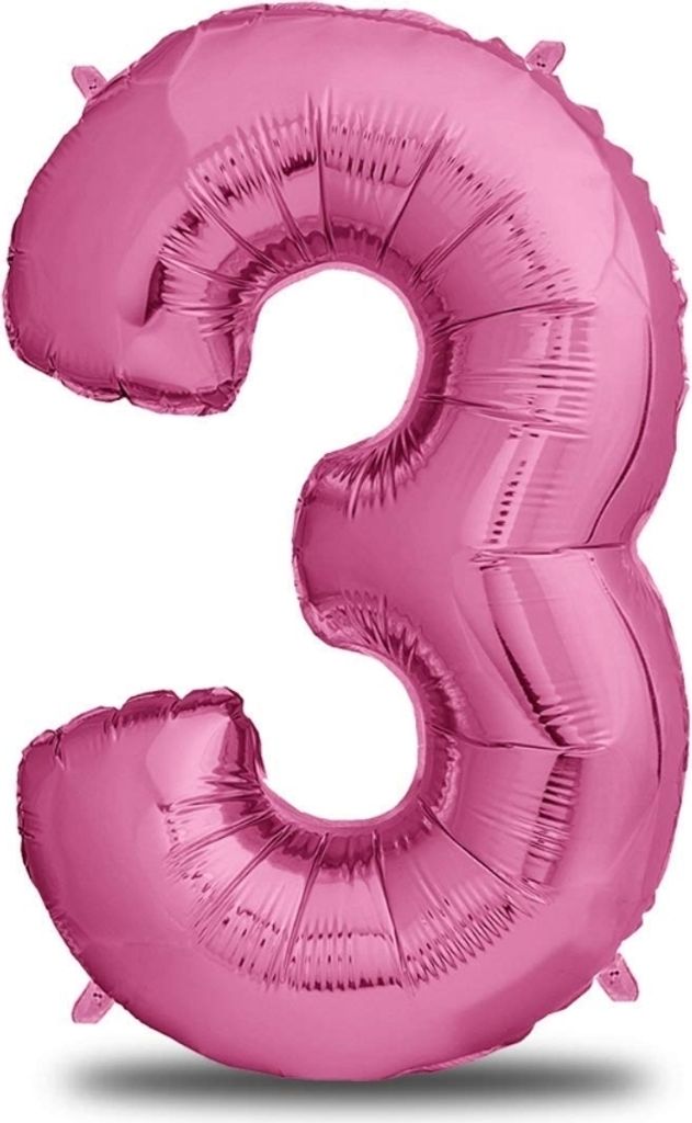Zahl Luftballon XL 75CM Nummer Folienballon Pink 3 Produktbild 