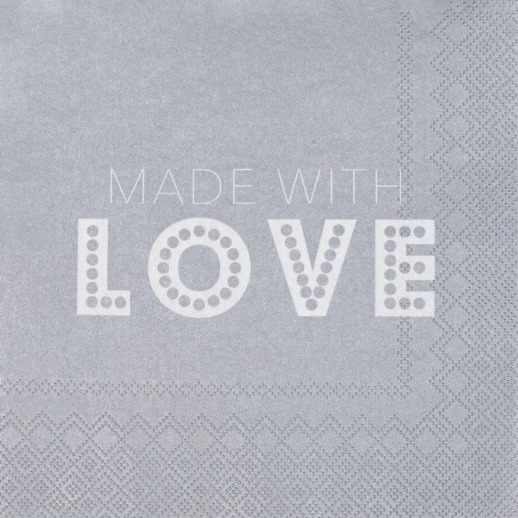 Räder Design Papierservietten 'Made with love' für Tischdekoration 20 Stück