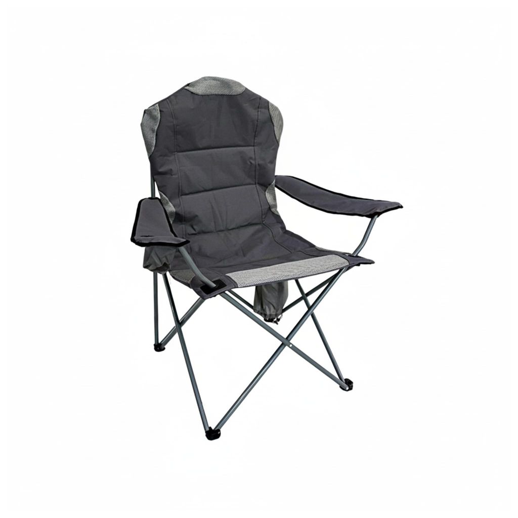 greemotion Campingstuhl Premium Anglerstuhl Grau Polyester klappbar 60x60x105 cm