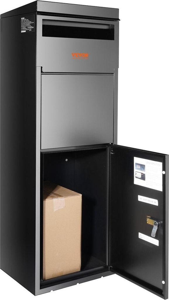 Package Delivery Boxes for Outside 13.9"x11.6"x42", Galvanized Steel Delivery Box for Packages With Coded Lock, Anti-theft Baffle, IPX3 Waterproof ...