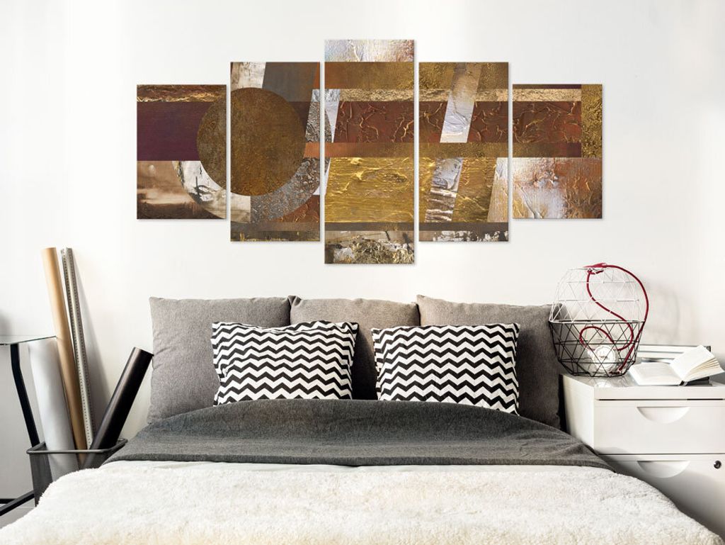 Akustikbild Abstrakt 200x100 cm Bilder Akustikschaum Hochleistungsschallabsorber Schallschutz Leinwand 5 tlg Wandbild Raumakustik Schalldämmung a-...