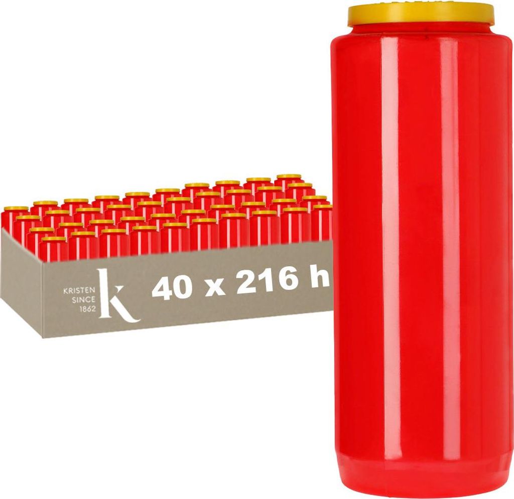 Bougie de neuvaine KRISTEN 9 jours - rouge - jeu de 40 Image du produit 
