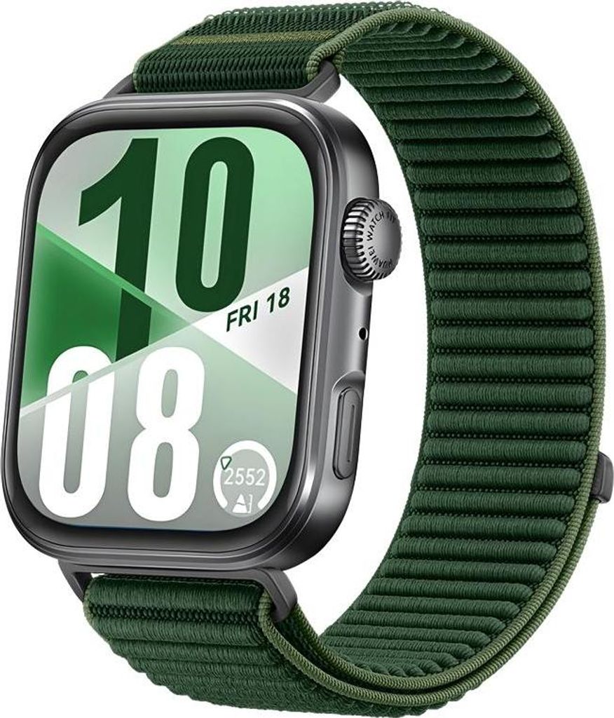 Strap-it Wave Nylonband mit Klettverschluss - passend für Huawei Watch Fit 3 / Watch Fit 4 / Watch Fit 4 Pro (dunkelgrün)
