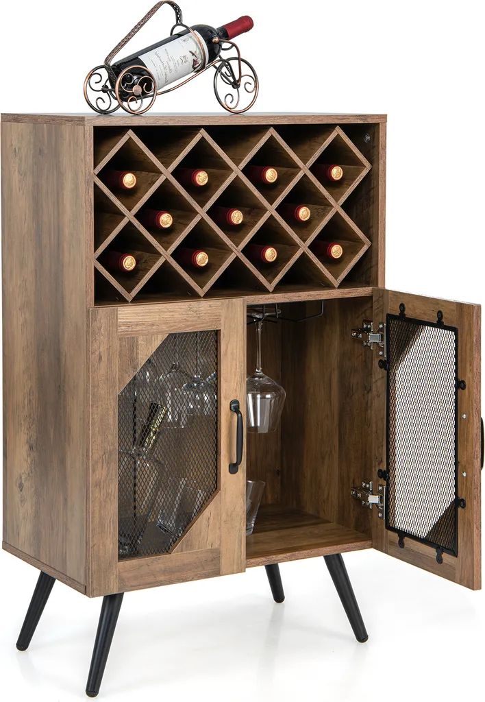 Armoire de Bar Gain de Place pour Salon avec Rangement Bouteilles