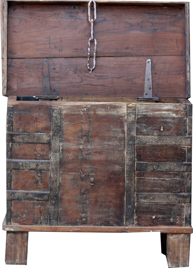 Antike Truhe im Kolonialstil - Modell 5, Braun, Holz, 60*67*36 cm, Truhen, Kisten, Koffer