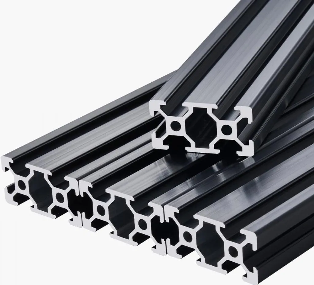 set di 5 profili in alluminio 1200 mm scanalatura a T 2040 - profilo in alluminio estruso, guida lineare anodizzata, profilo a scanalatura standard - per stampanti 3D, macchine CNC e incisioni laser fai da te, nero - 10