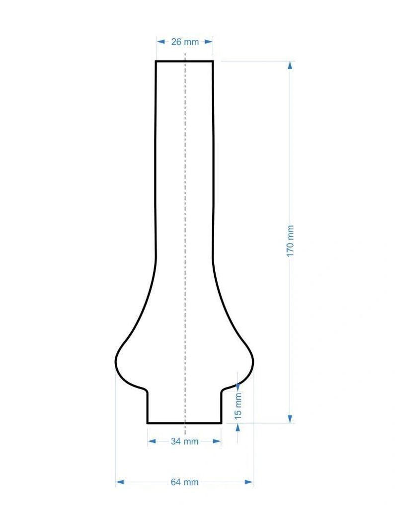 Skleněný cylindr na lampu Ø 34/170 6DR – ruční výroba | Obrázek produktu 