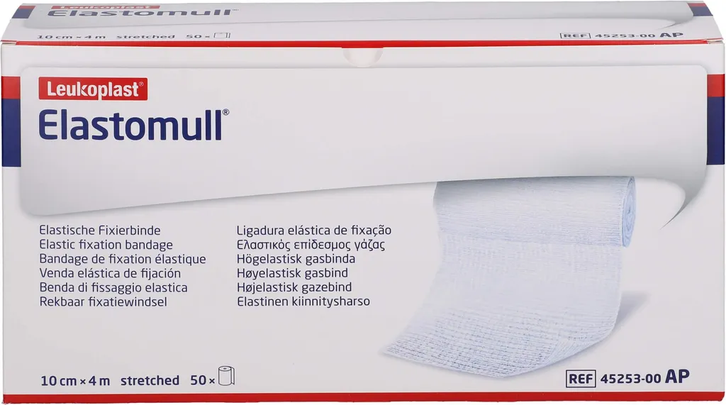 Bande de Fixation Élastique Elastomull 4cm x 4m pour Pansements - 50 Unités