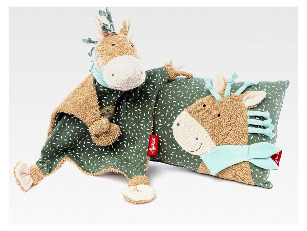 Schnuffeltuch Pony Wiah grün - Baby Schmusetuch - Spielzeug Stofftier Kuscheltier - Stofftuch für Neugeborene - Plüschtier für Babys und Kleink...