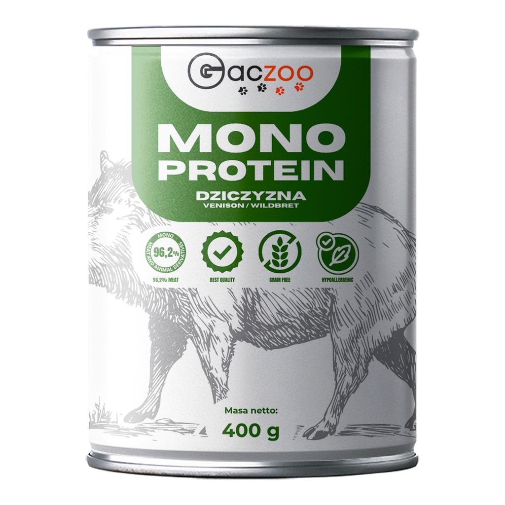 Gaczoo, Hundefutter Nass, Nassfutter Hunde, Monoprotein, Dose 400 g, Wildschwein