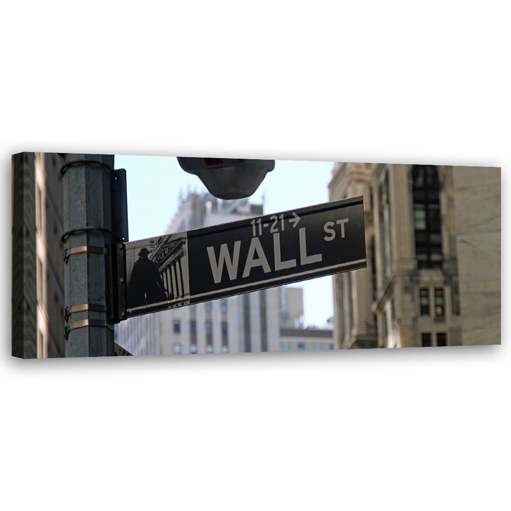 Leinwandbild Wall Street 120x40 Feeby Grau bild für die wand bereit zum aufhängen