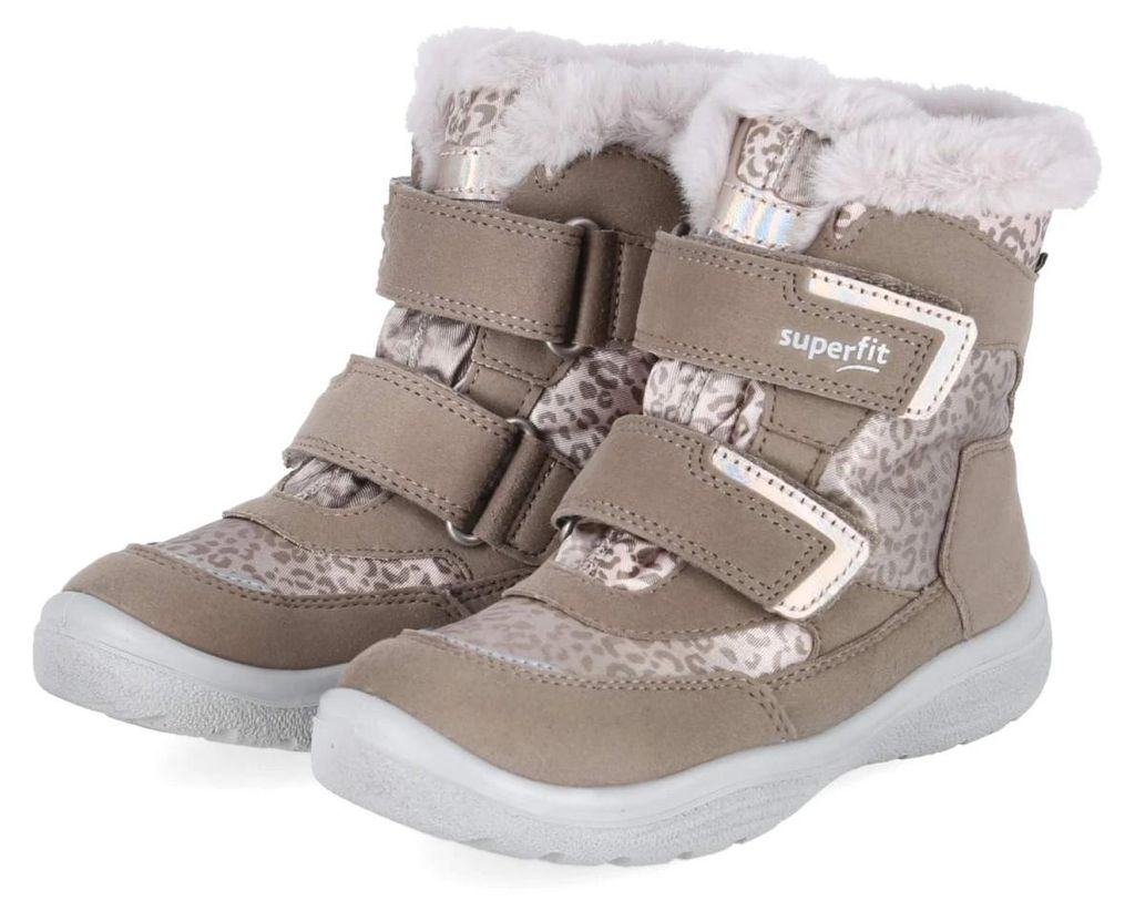 Superfit Mädchen Winterstiefeletten CRYSTAL Beige Leder & Produktbild 