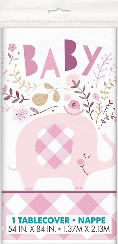 Tischdecke PVC Elefant Floral Pink ca.137x213cm