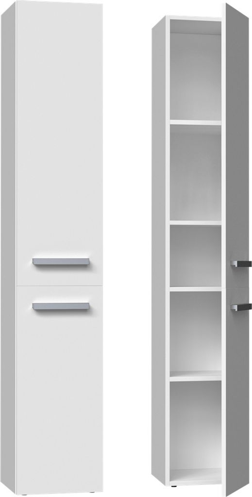 Badezimmer Hochschrank Heinrich Weiß mit 2 Türen 31x30x174cm