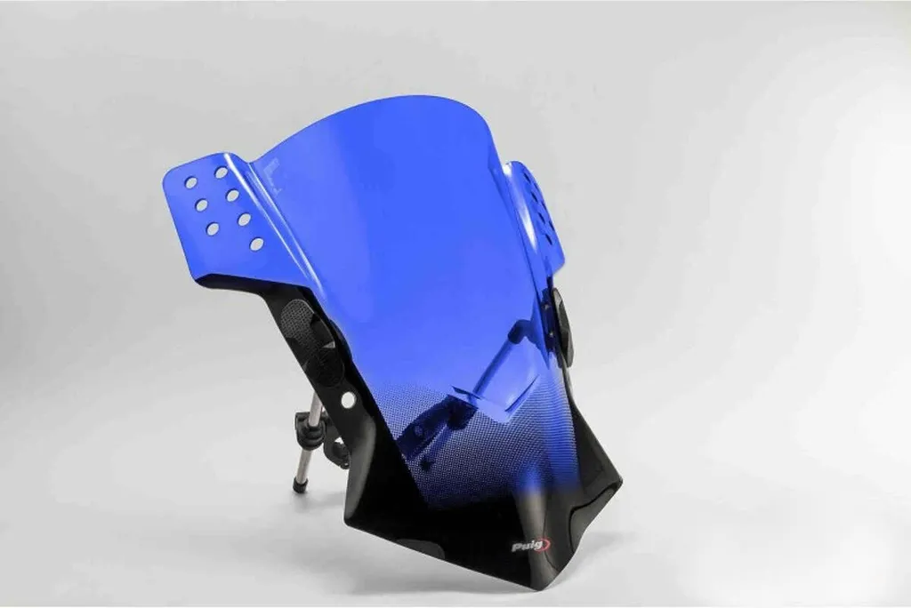 Bulle moto universelle PUIG bleu 390x335 pour roadster Kawasaki