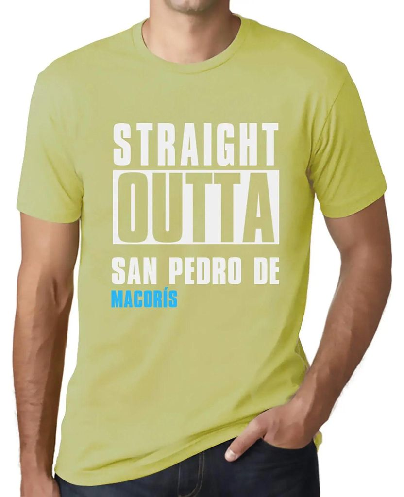 Herren Grafik T-Shirt Straight Outta San Pedro De Macorís Öko-Verantwortlich Vintage Jahrgang Kurzarm Lustige Druck Geburtstag Geschenk Mann