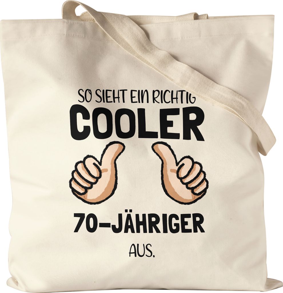 So Sieht Ein Cooler 70-Jähriger Aus Beutel Daumen Hoch Humorvolle Geschenkidee Runder 70. Geburtstag