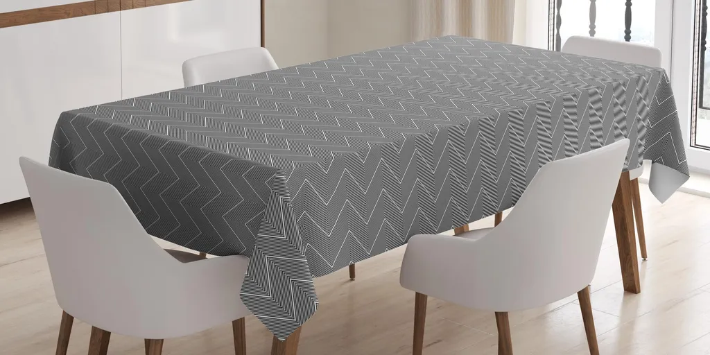 Tovaglia Design Geometrico ABAKUHAUS Bianco e Nero - 140 x 170 cm