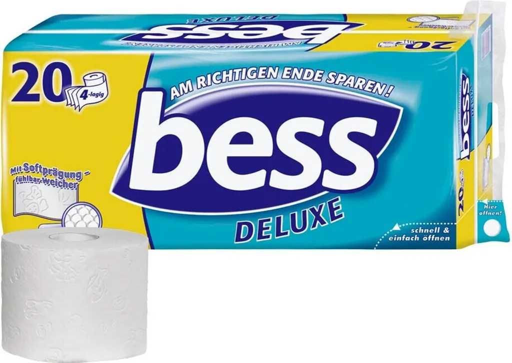 Papier hygiénique Bess Deluxe double épaisseur 20 rouleaux de 150 pces