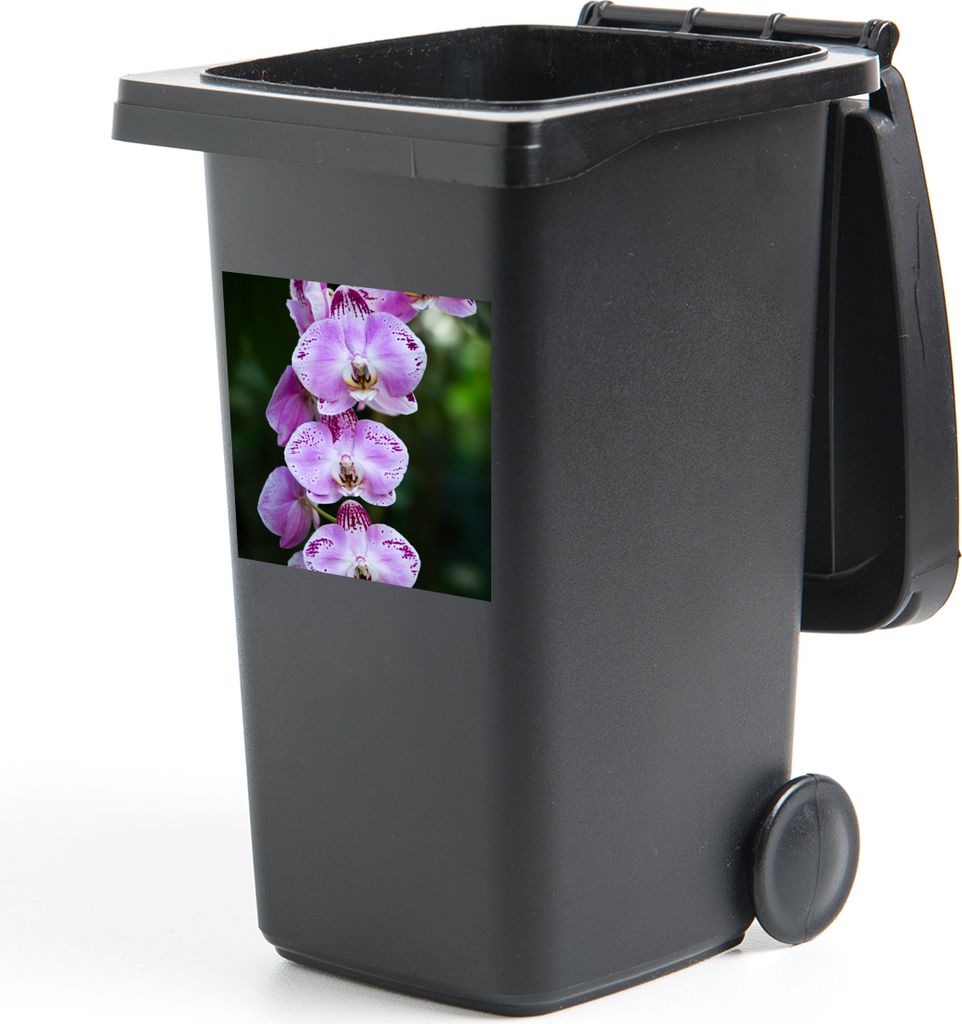 MuchoWow Mülltonnenaufkleber Blühende Orchideen 40x40 cm - Abfall-Aufkleber - Container - für Abfallcontainer