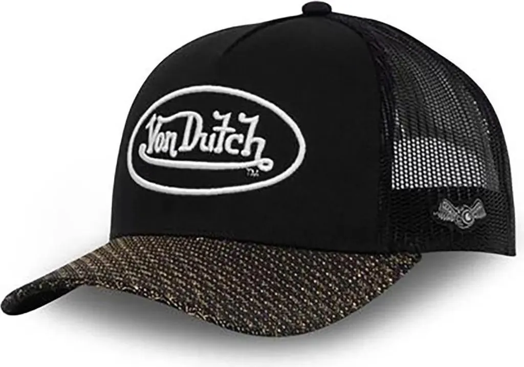 Casquette Von Dutch Noire Shiny - Ajustement Parfait pour Toutes Têtes