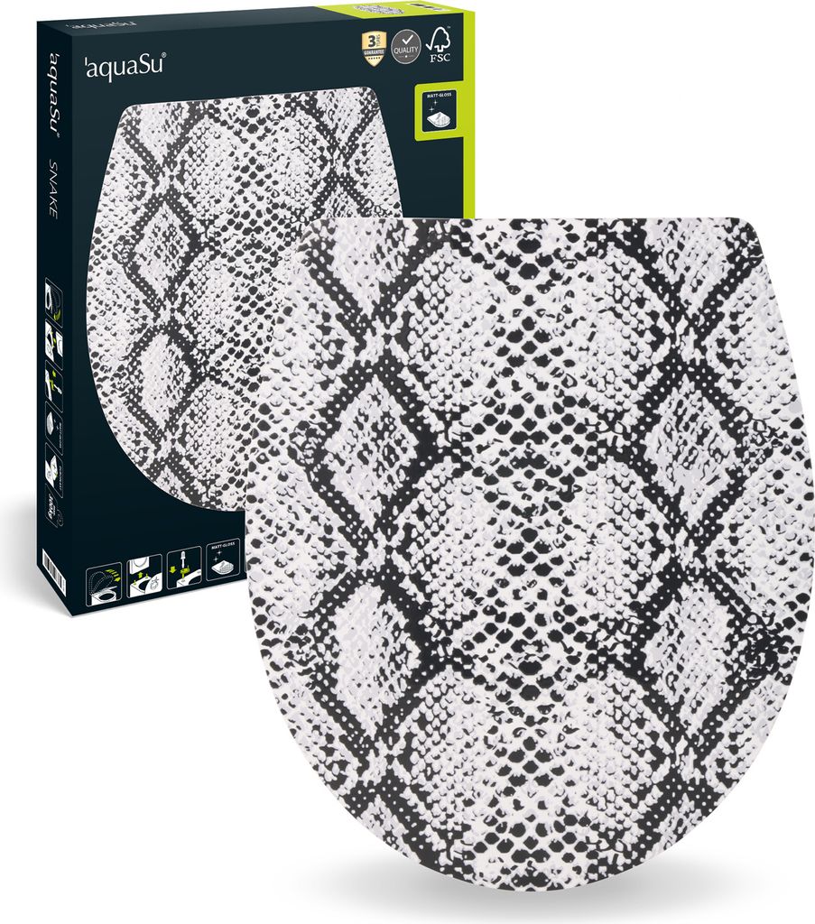 'aquaSu® WC-Sitz mit Motiv Schlangenhaut | Toilettendeckel Produktbild 