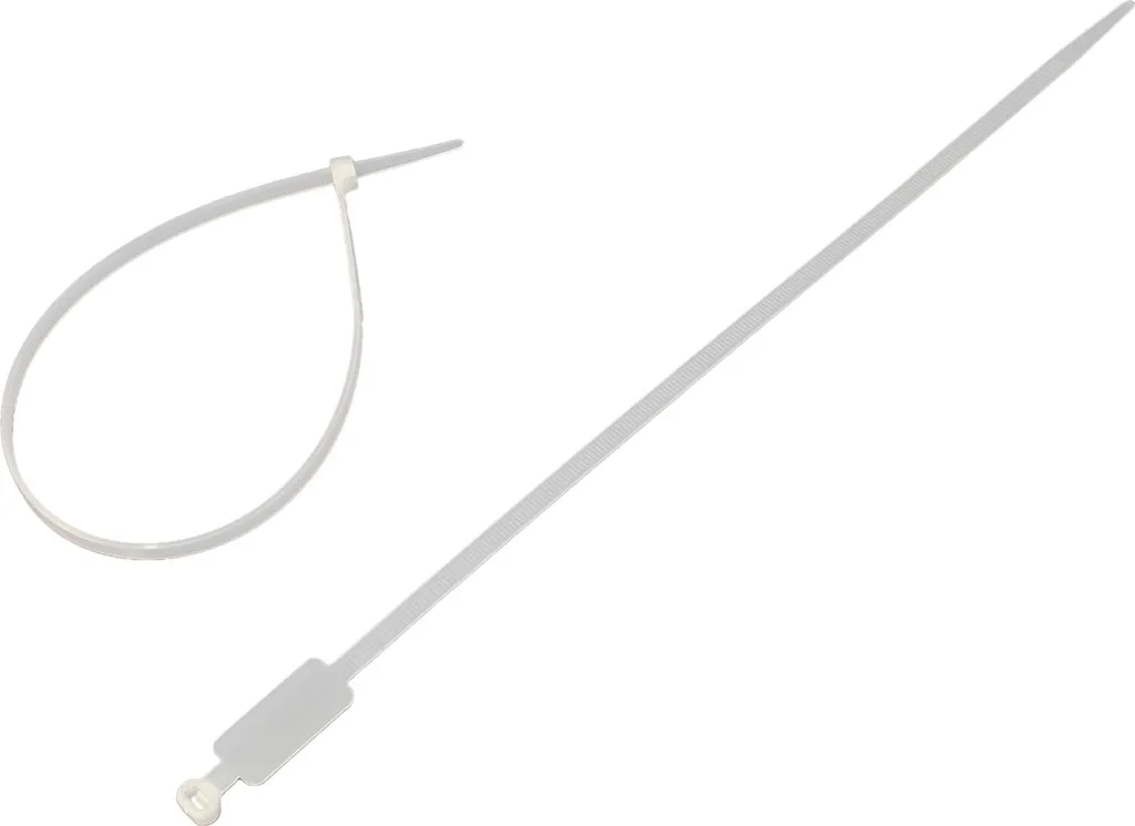 Attache-câbles VALUE 30cm avec champ d'étiquetage x100 - Serre-câbles nylon