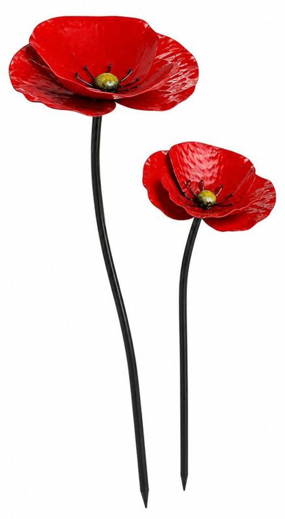 Gartendeko 2 Stück Gartenstecker Vogeltränke Winterfest, Insektentränke Pflanzenstecker, Outdoor-Dekoration Frühling Sommer, Rot