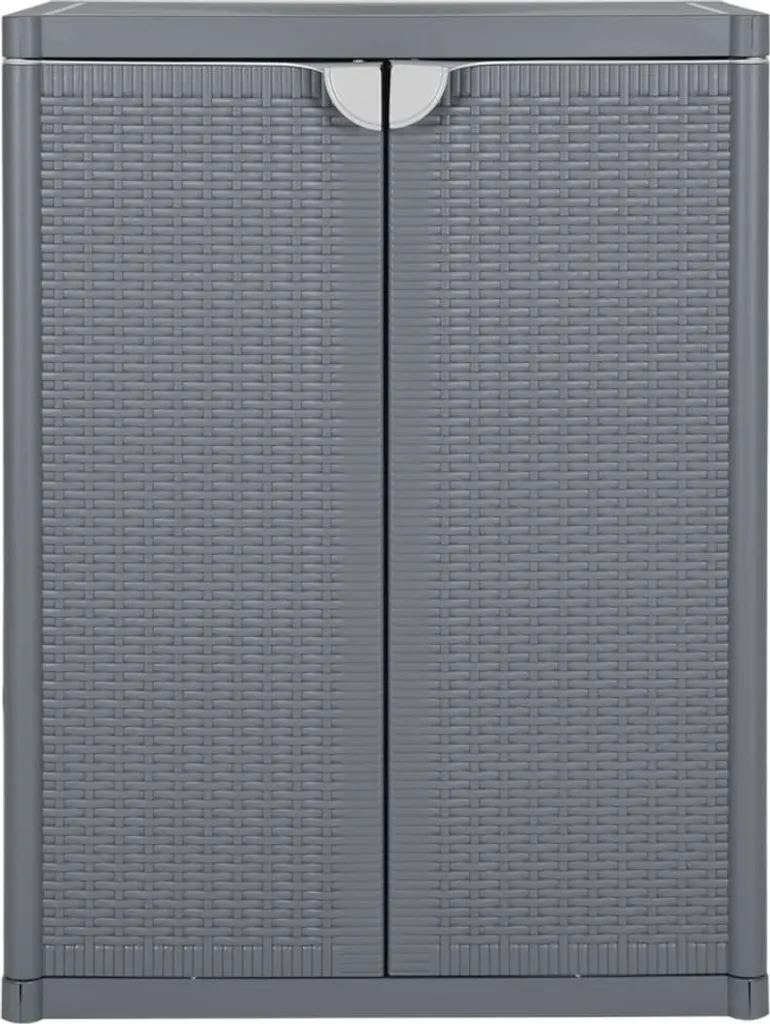vidaXL Armadio Esterno Grigio 88 cm Altezza - Mobiletto Balcone Rattan