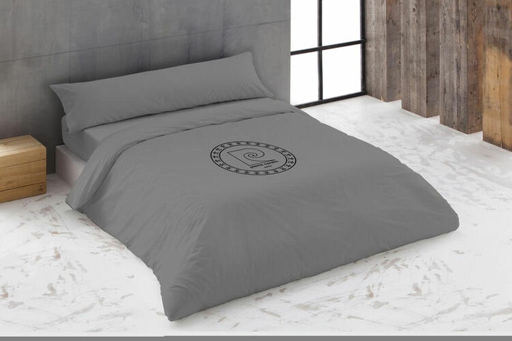 Bettbezug-Set Hosteline LOGO Grau Double size 220 x 230 cm 3 Stücke