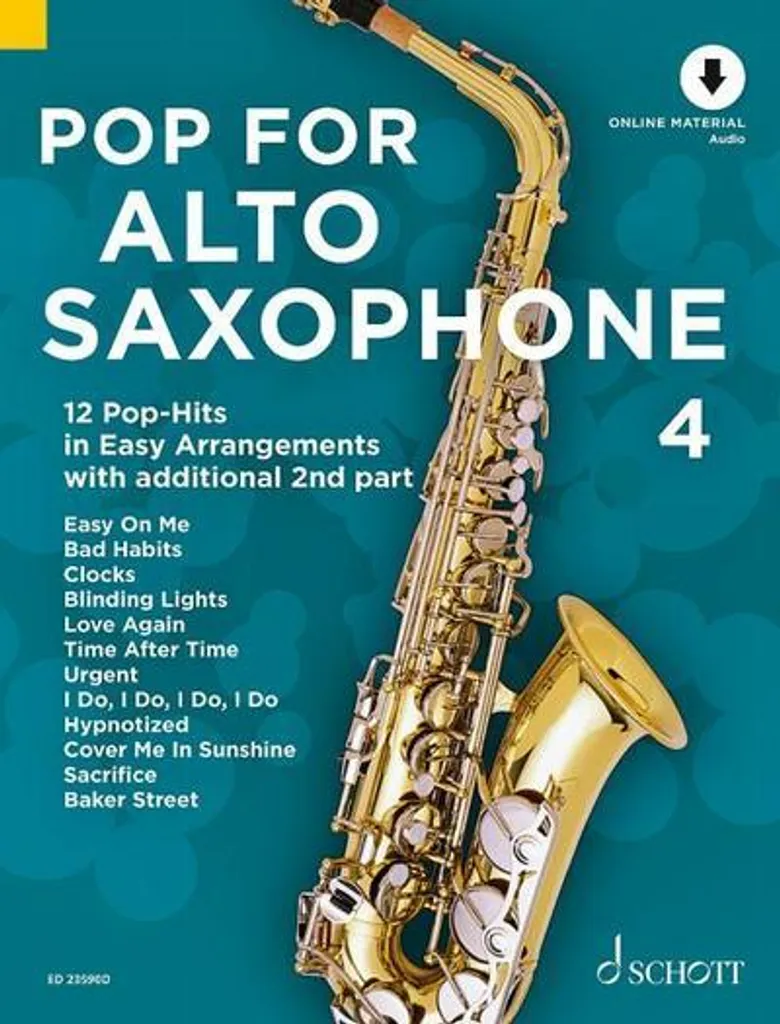 Livre Pop For Saxophone 4 idéal pour Apprendre le Saxo avec des Hits Pop