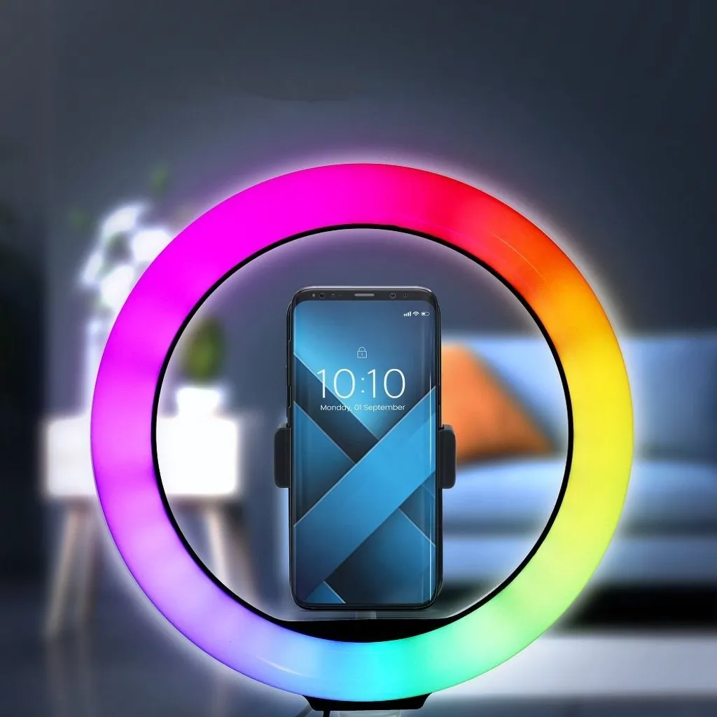 Kit éclairage Vlogging RGB pour TikTok et YouTube avec support mobile